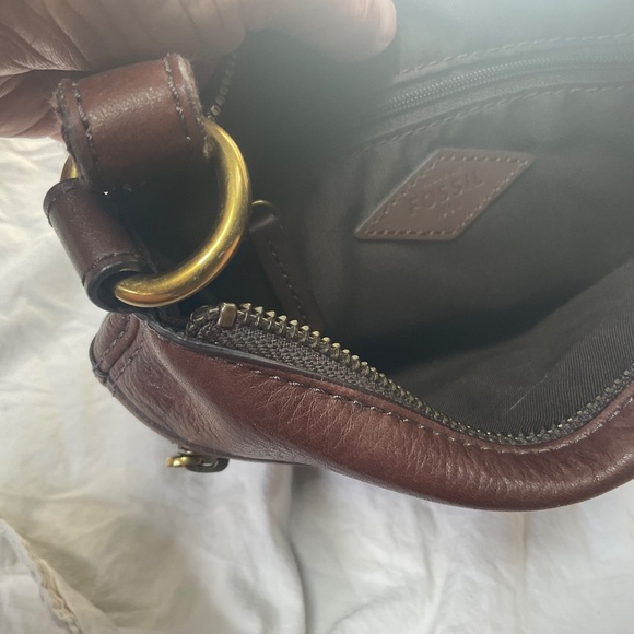 Small Brown Leather Fossil Crossbody - Picture 9 of 11